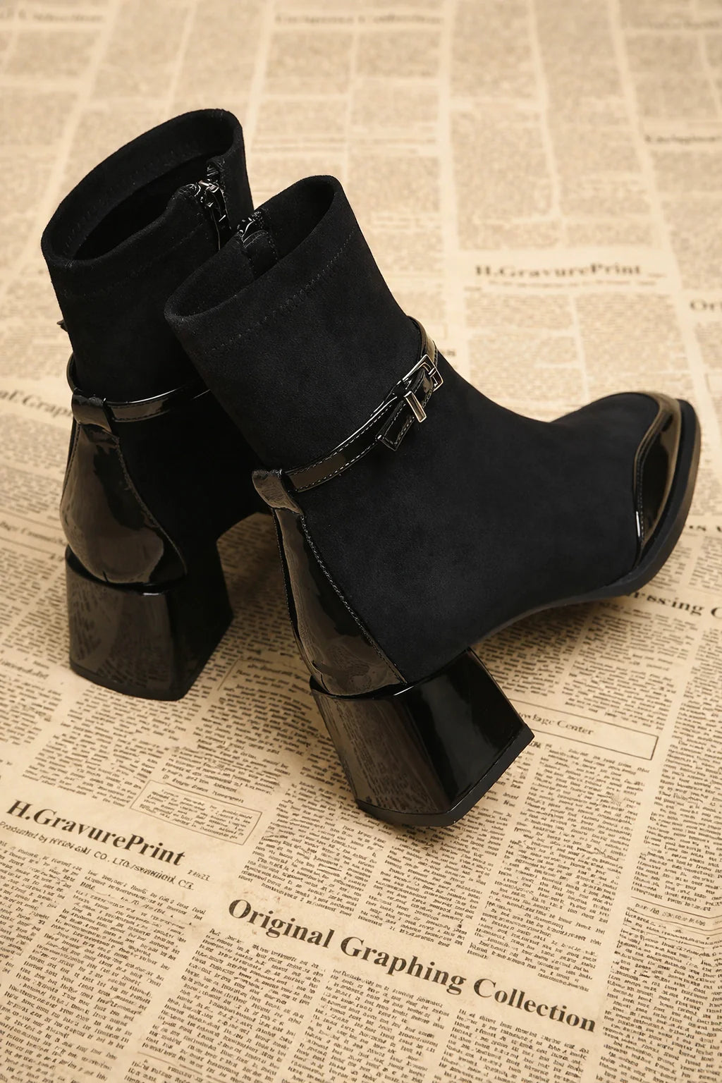 Alven Patchwork Ankle Boots